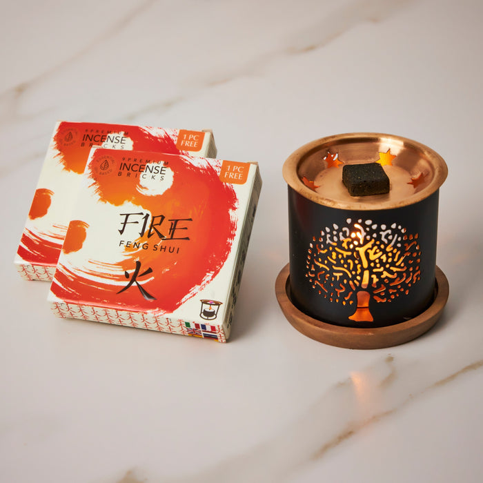 Fire Element- Incense Bricks & Burner Set