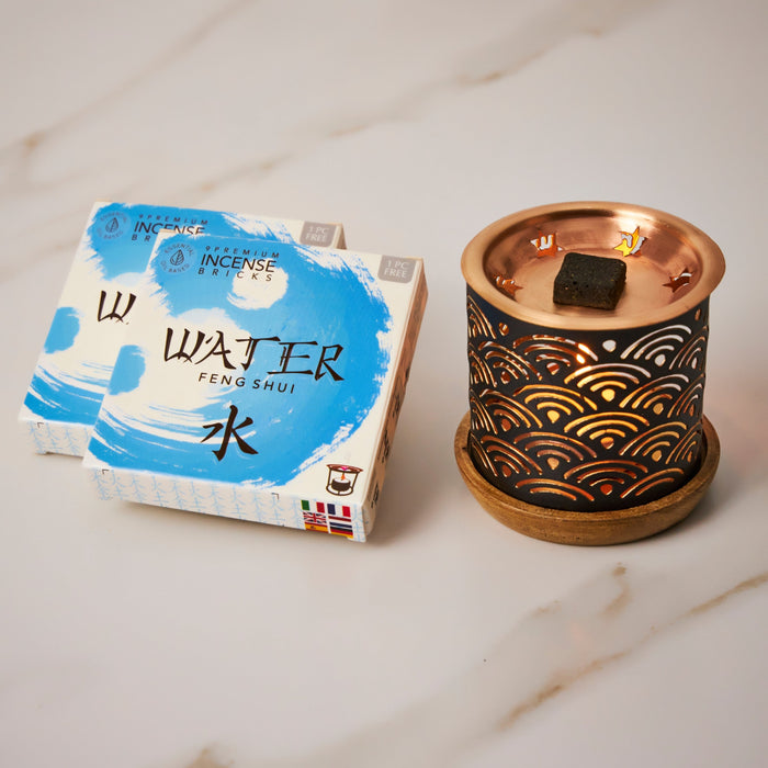 Water Element - Incense Bricks & Burner Set