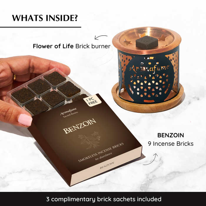 Benzoin Incense Bricks & Burner Set
