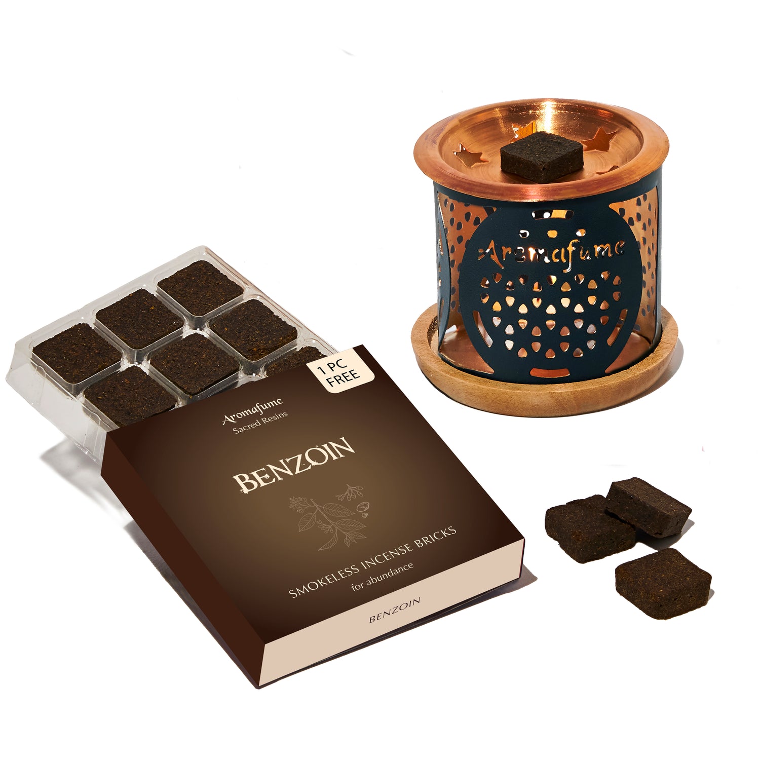 Benzoin Incense Bricks & Burner Set