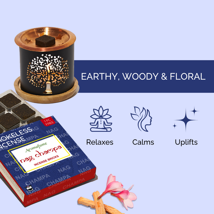 Nag Champa Incense Bricks & Burner Set