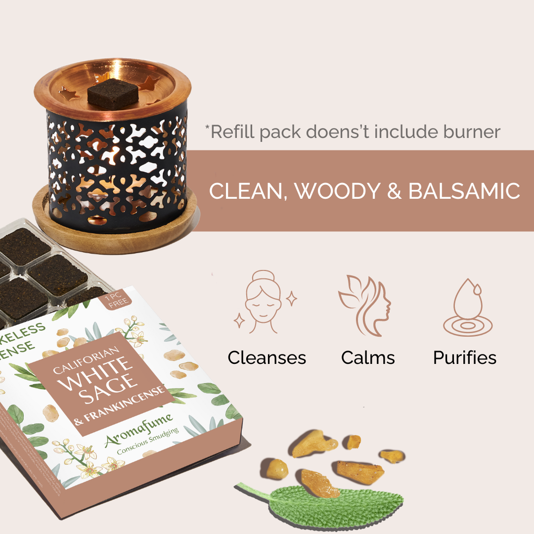 White Sage & Frankincense Incense Bricks - Refill