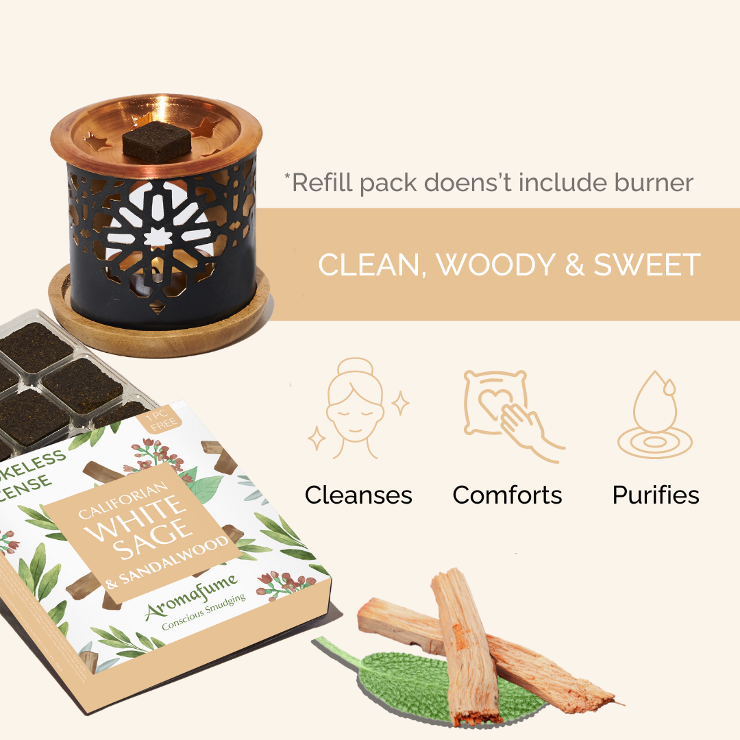 White Sage & Sandalwood Incense Bricks - Refill